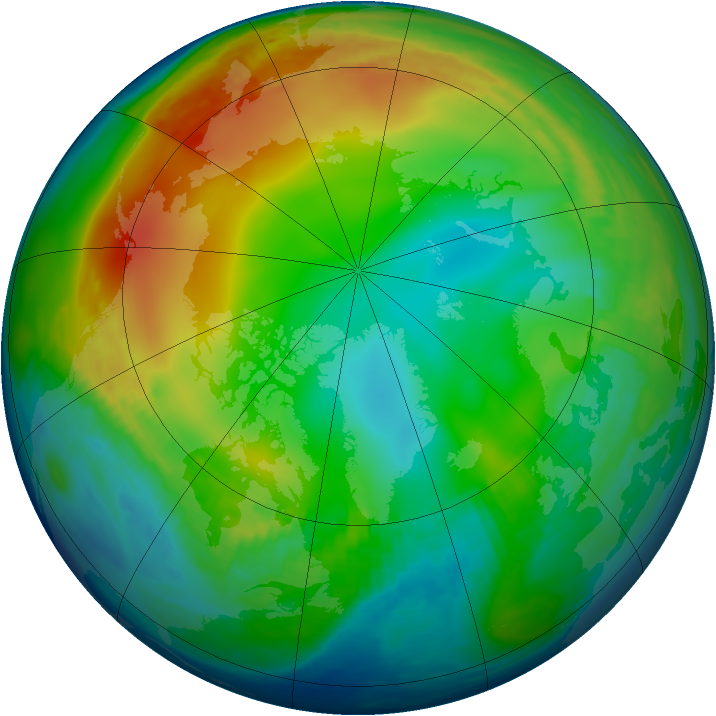 Arctic ozone map for 08 December 1984